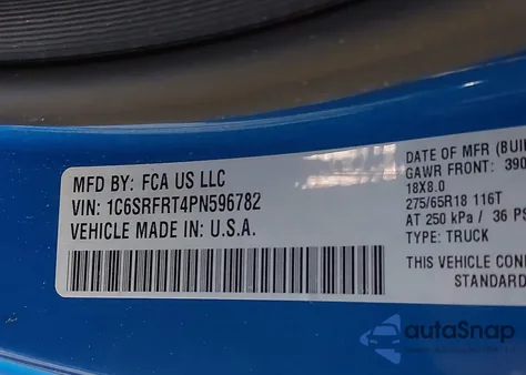2023 Ram 1500 Laramie 4X4 6'4 Box from USA, damaged, VIN 1C6SRFRT4PN596782